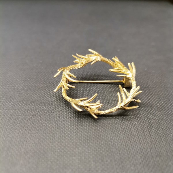 Broche couronne de l'Olivier (laiton doré)