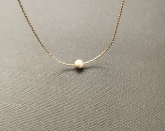 Collier perle gold filled 14k (Acier inox doré)