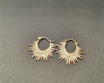 Boucles d'oreilles demi-soleil (Laiton doré)