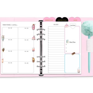 Printed: DATED Weekly Monthly Planner Inserts  Set A5 A6| Dated Undated Refill  Calendar 2025-2026 To do Note