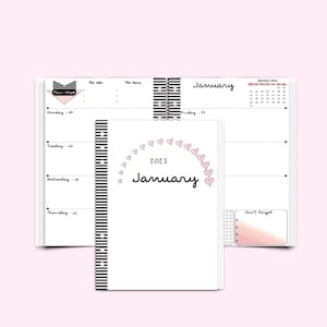 A5 Printed & Cut Weekly Planner Inserts  fit for Kikki or Filofax Week on 2 Pages 2025- 2026