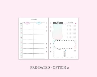 Printed:2024  Weekly Monthly plan A6 A5 planner insert refill