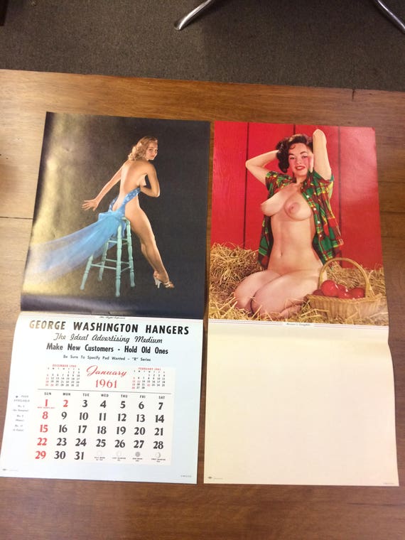 570px x 760px - Lot of 4 Risque, NUDE, vintage, pin-up girls! Calendar inserts!