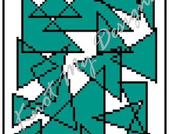 Tethered Triangles—C2C Crochet Blanket Pattern Graph | C2C Triangles Home Decor Throw | C2C Winter Blanket | C2C Graphghan | KnotMyDesigns