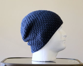 Crochet Texture Weave Adult Beanie Pattern | Crochet Winter Slouchy Beanie | Knot My Designs