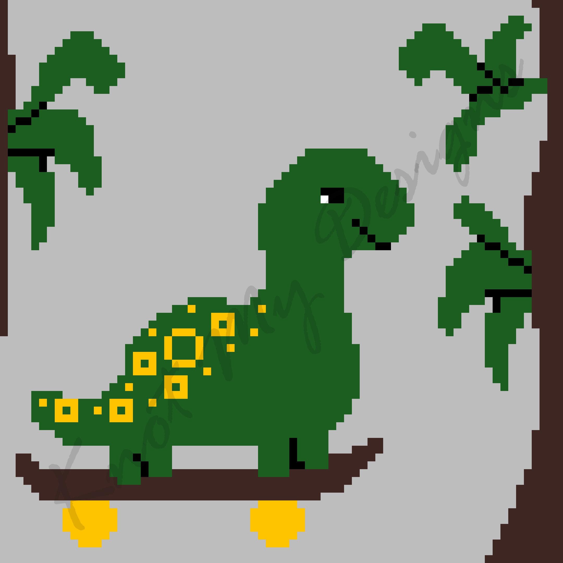 Skating Sauropod Dinosaur—c2c Crochet Blanket Pattern Graph & Row ...