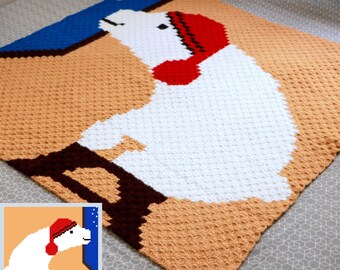 Good Night Bear—C2C Crochet Blanket Pattern Graph & Row Instructions | C2C Sleepy Bear Baby Blanket | C2C Graphghan | Knot My Designs