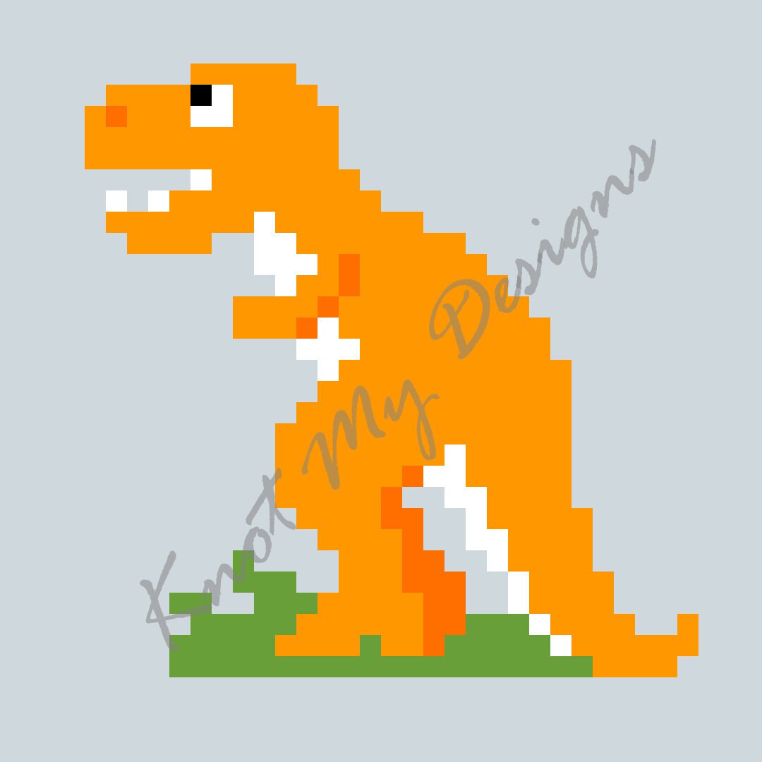 T-rex Dinosaurs Pack—c2c Crochet Blanket Pattern Graph & Row ...
