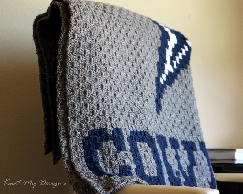 Blue Star Dallas Cowboys C2C Crochet Blanket Pattern Graph & Etsy