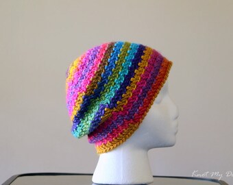 Instant Download - Crochet Skipped Loop Adult Beanie Pattern - Knot My Designs