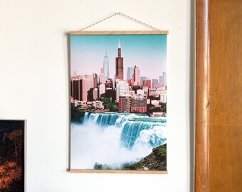 Spring water (6/40) - Chicago Skyline Wall Art, Chicago Print, Chicago Photography, Chicago Architecture, Chicago Mixed Media Art, Waterfall