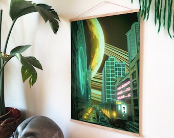 Alien Express (2/40) - Chicago Skyline Wall Art, Chicago Print, Chicago Photography, Chicago Architecture, Chicago Mixed Media Art