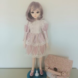 BJD Dolls clothing, 24 inch doll clothing, doll clothing set, doll dress set, dusty pink dolls clothes, BJD handmade dolls clothes,