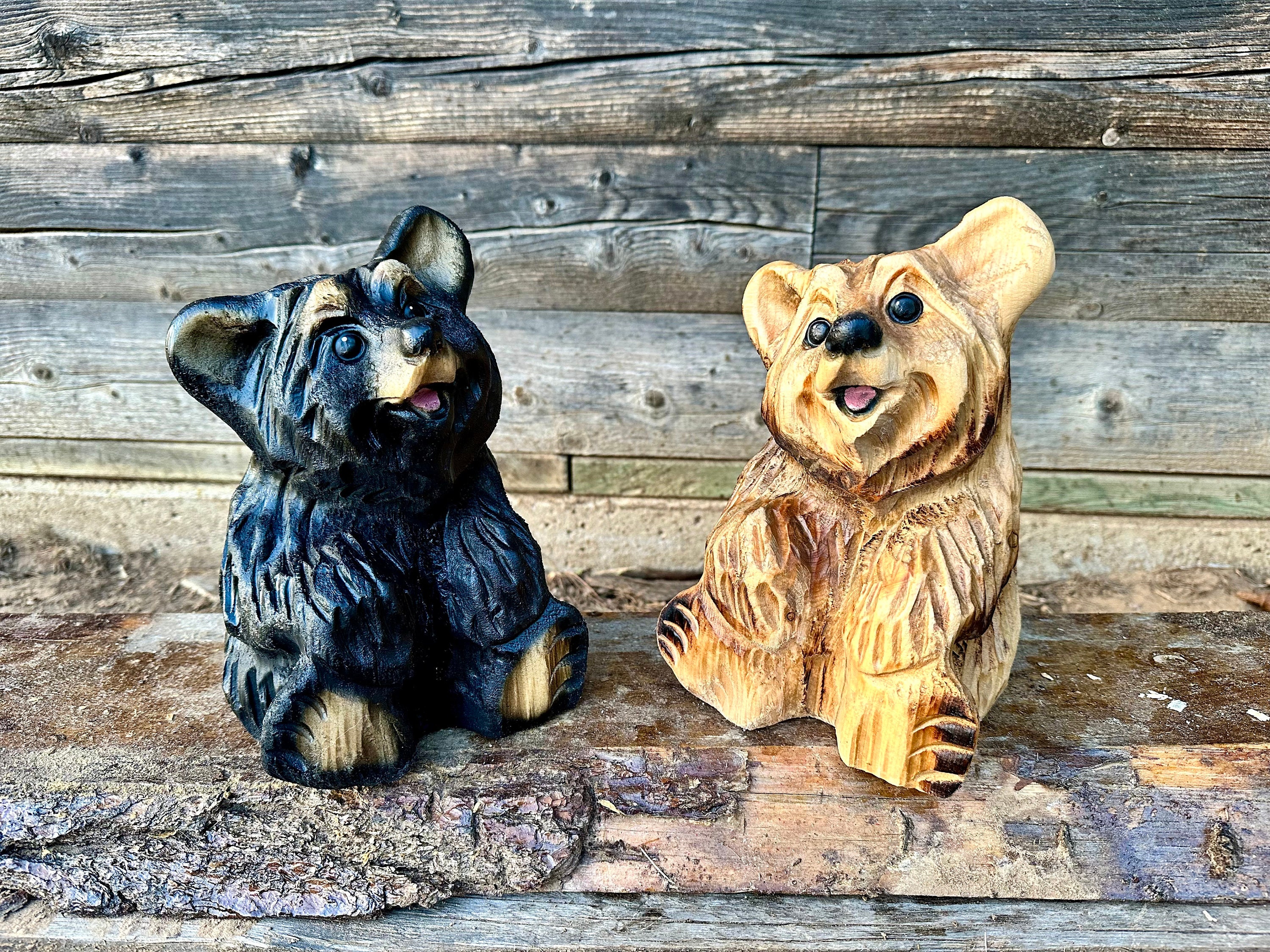 クマのギフト木彫りチェーンソーアート木製工芸クマホーム