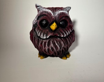 chainsaw-carved cute wood owl fun handmade gift for mom idea for mother owl lover rustic wooden handcrafted art Xmas bday present for mother