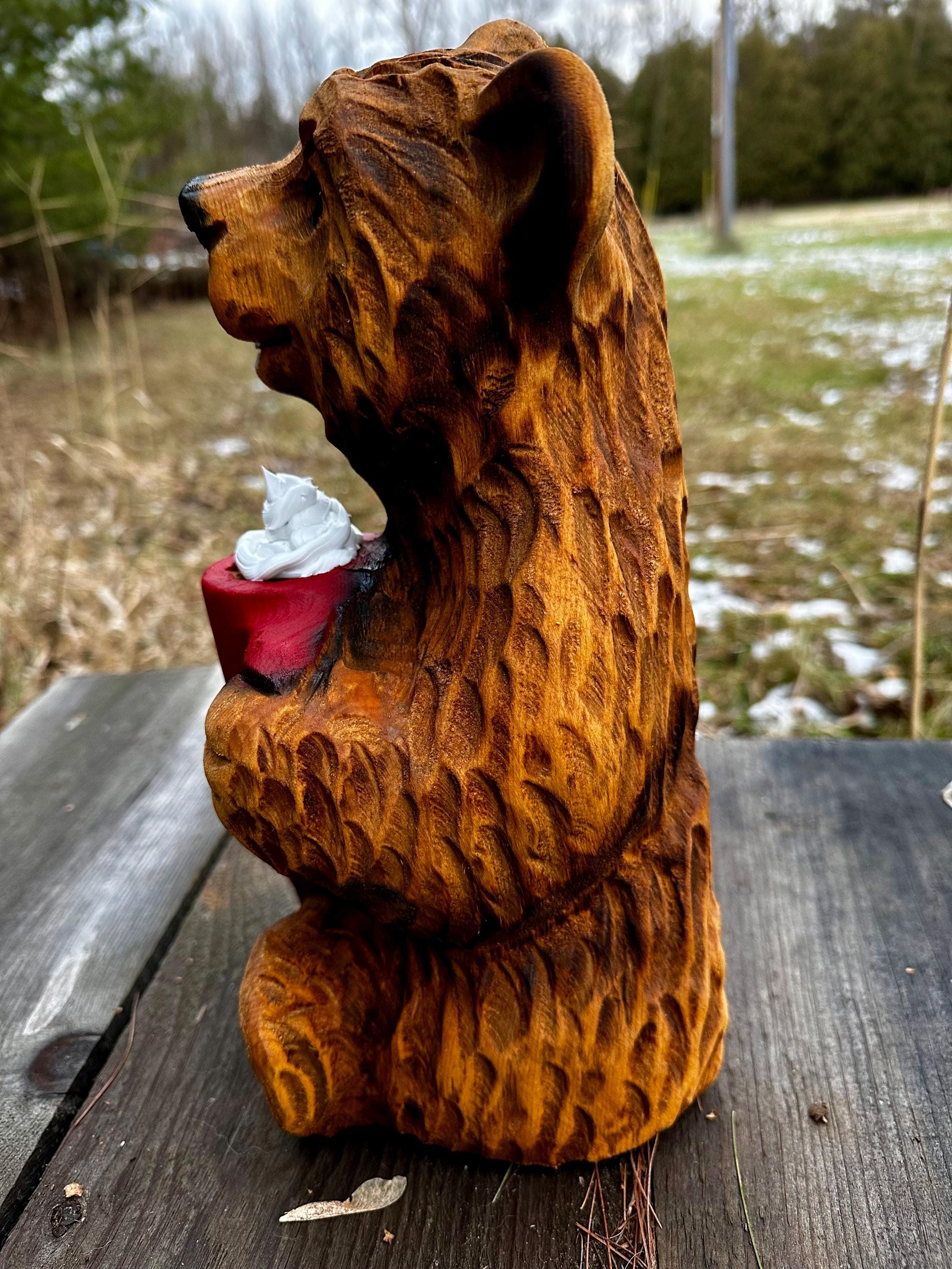 チェーンソーアート　熊　木工　木彫り　一点物 チェーンソーアート 熊 木工 木彫り 一点物 チェンソーアート】クマの