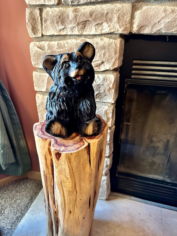 クマのギフト木彫りチェーンソーアート木製工芸クマホーム