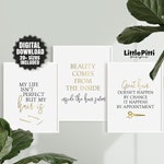 Salon Decor Ideas Set Of 3 Printable Hair Stylist Gift Gold Etsy