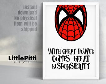 Spiderman quote | Etsy