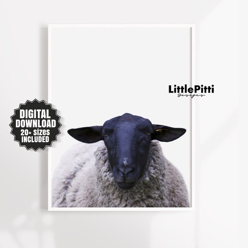 Sheep print nursery farm animal wall art sheep decor sheep Etsy