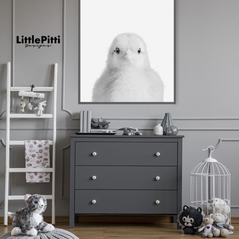 Chicken print farm nursery animals neutral nursery decor Etsy