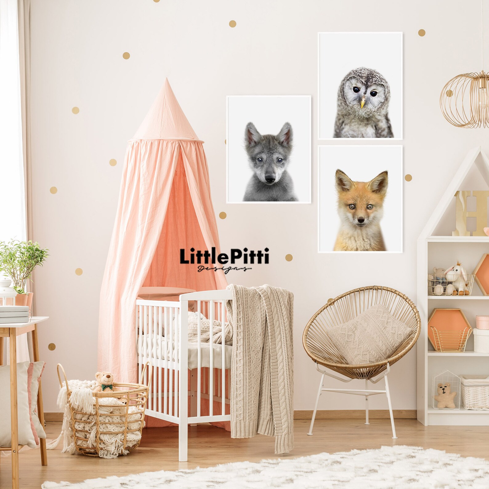 Wolf Print Woodlands Nursery Wolf Baby Print Little Etsy