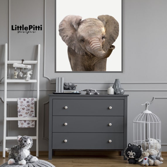 Elephant Print Baby Nursery Wall Decor Baby Shower Poster Etsy