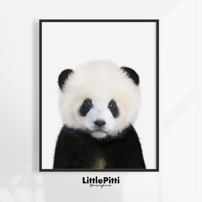 Baby panda print panda nursery art cute animal print baby Etsy