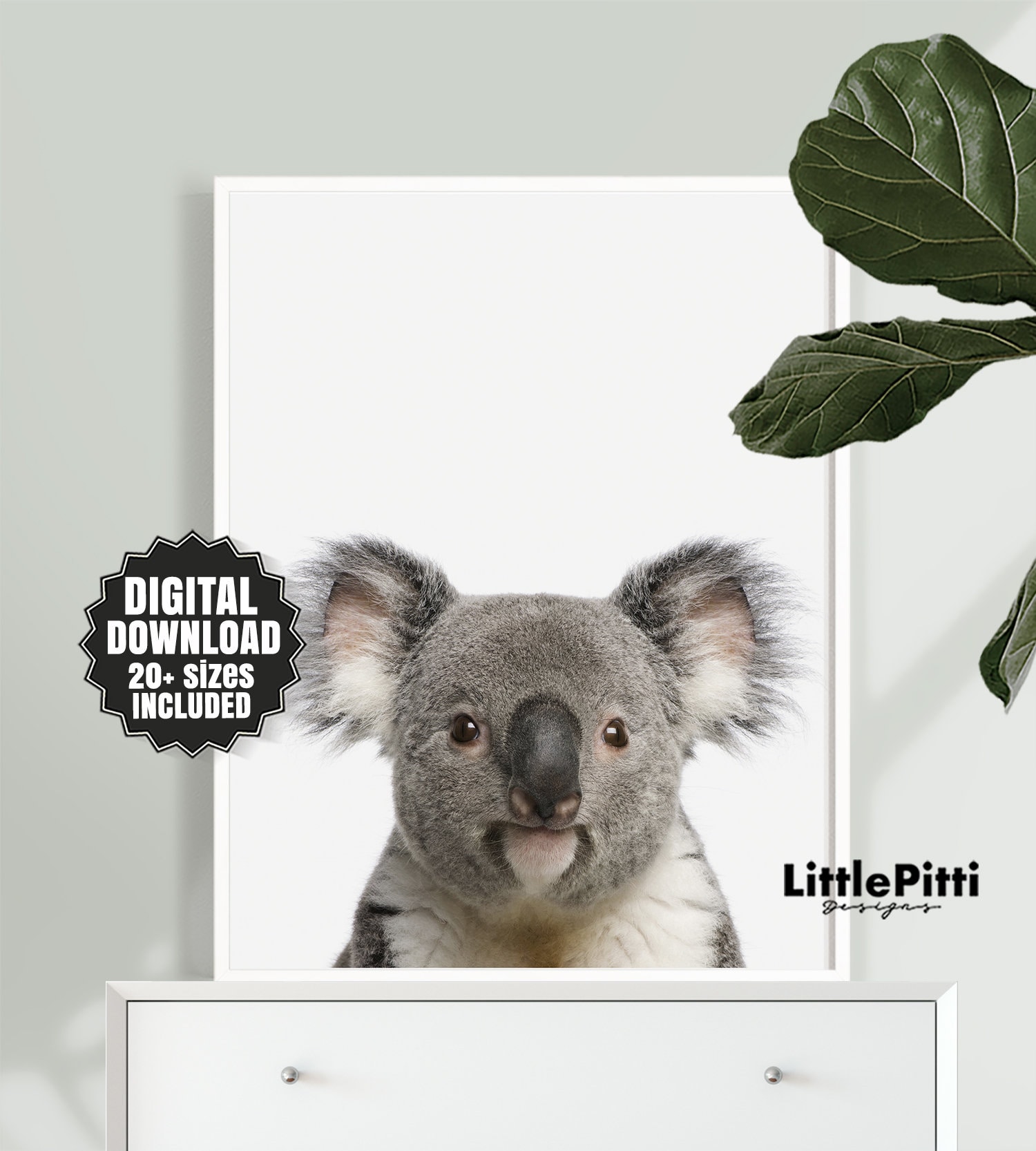 Koala print cute animal print printable wall art baby room Etsy