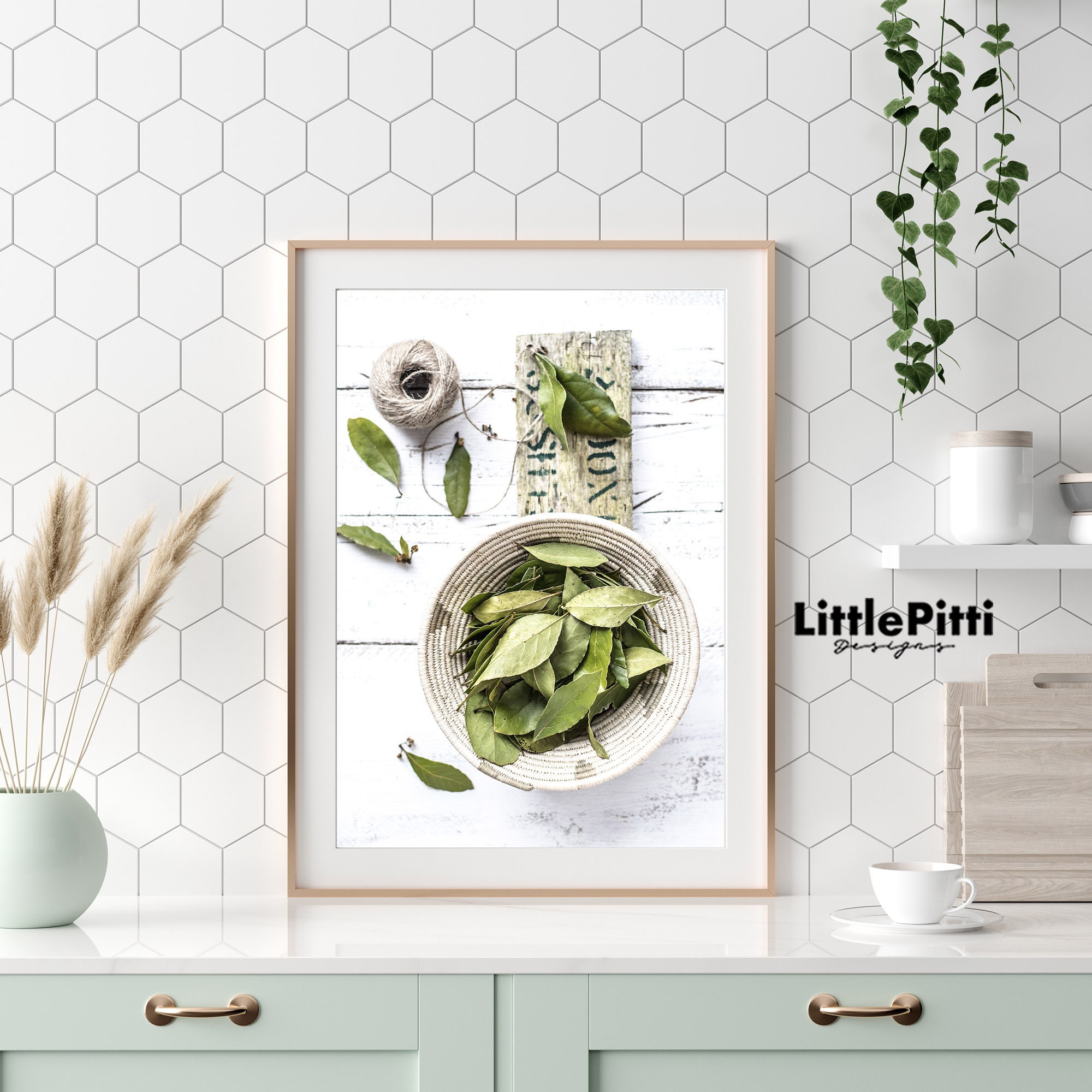 Bay Leaf Decor Kitchen Herb Wall Art Kitchen Printable Etsy