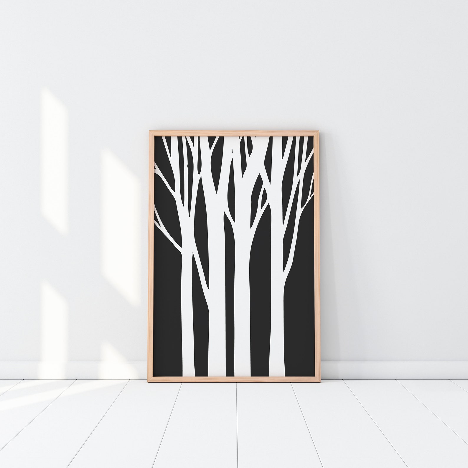 Scandinavian poster scandinavian print Trees Silhouette wall | Etsy