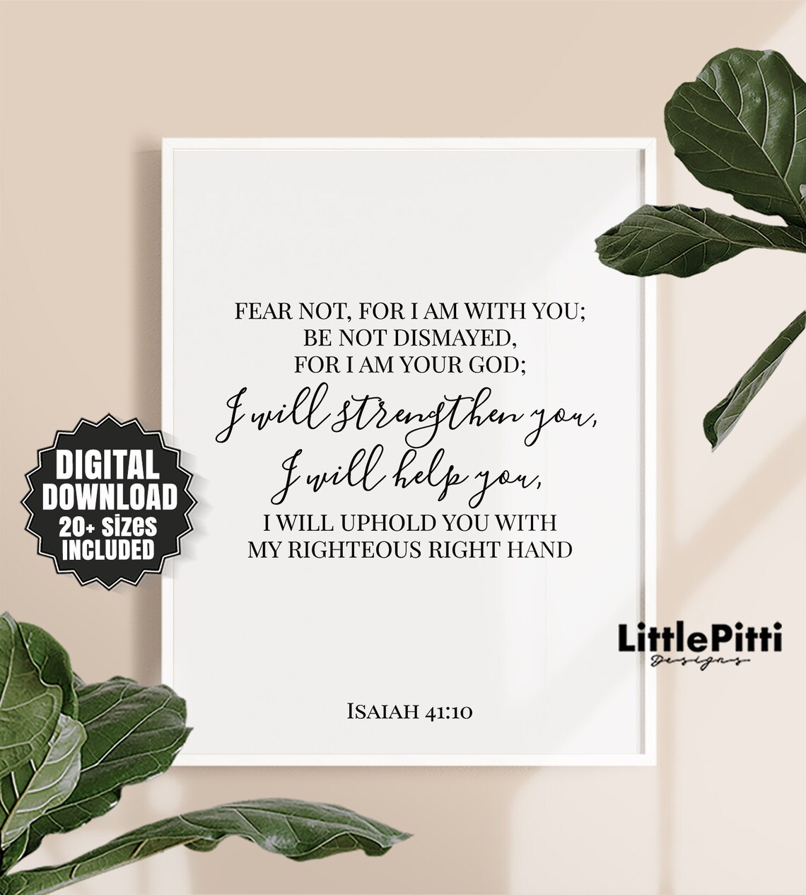 Isaiah 41 10 bible printable christian wall art bible | Etsy