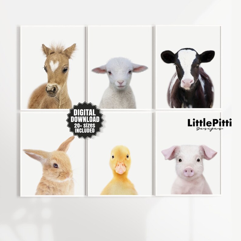 Farm animal nursery decor farm nursery prints foal lamb Etsy