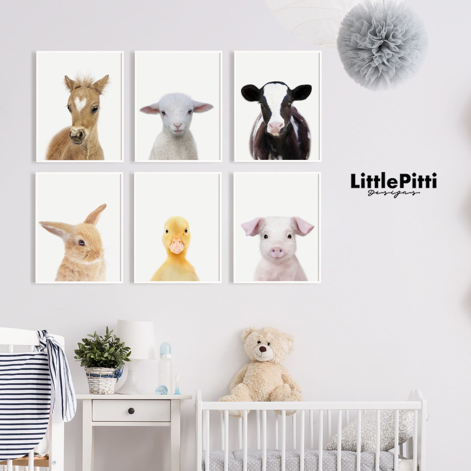 Farm animal nursery decor farm nursery prints foal lamb Etsy