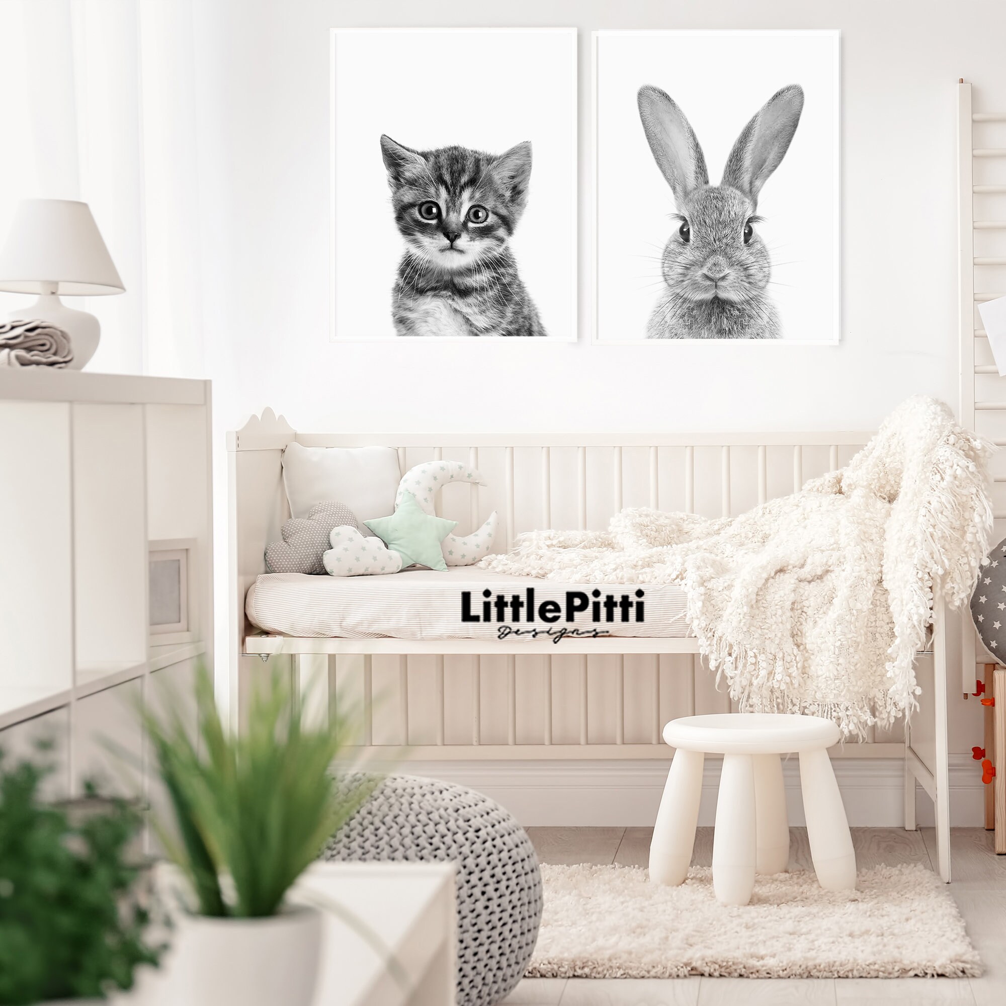 Kitten Print Nursery Baby Animal Decor Cat Photo Cute Etsy