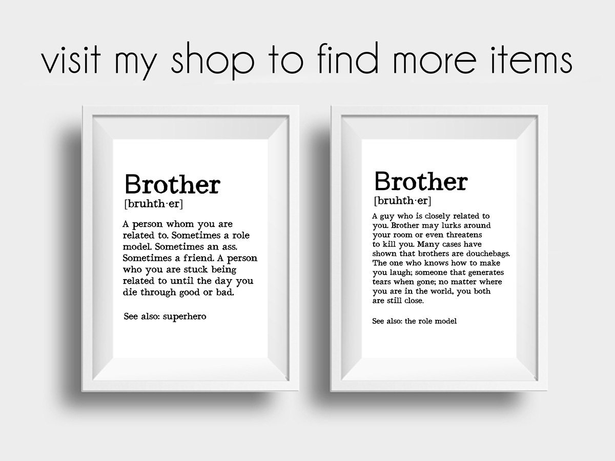 Brother gift funny brother gift from sister for brother big Etsy