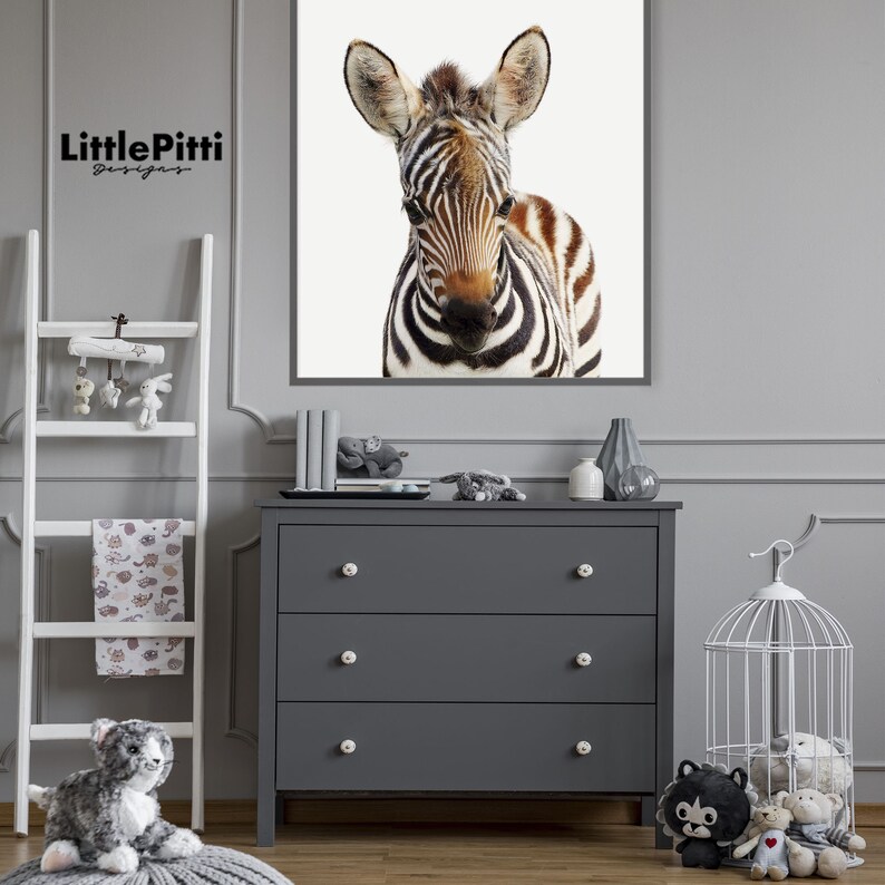 Safari nursery decor zebra print baby zebra african Etsy