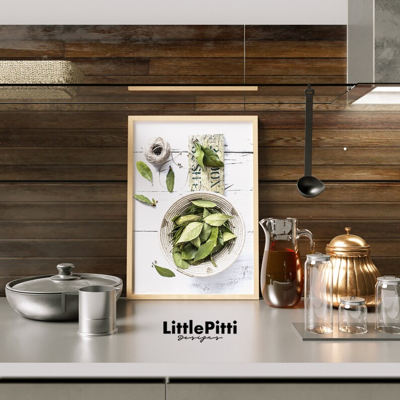 Bay Leaf Decor Kitchen Herb Wall Art Kitchen Printable Etsy