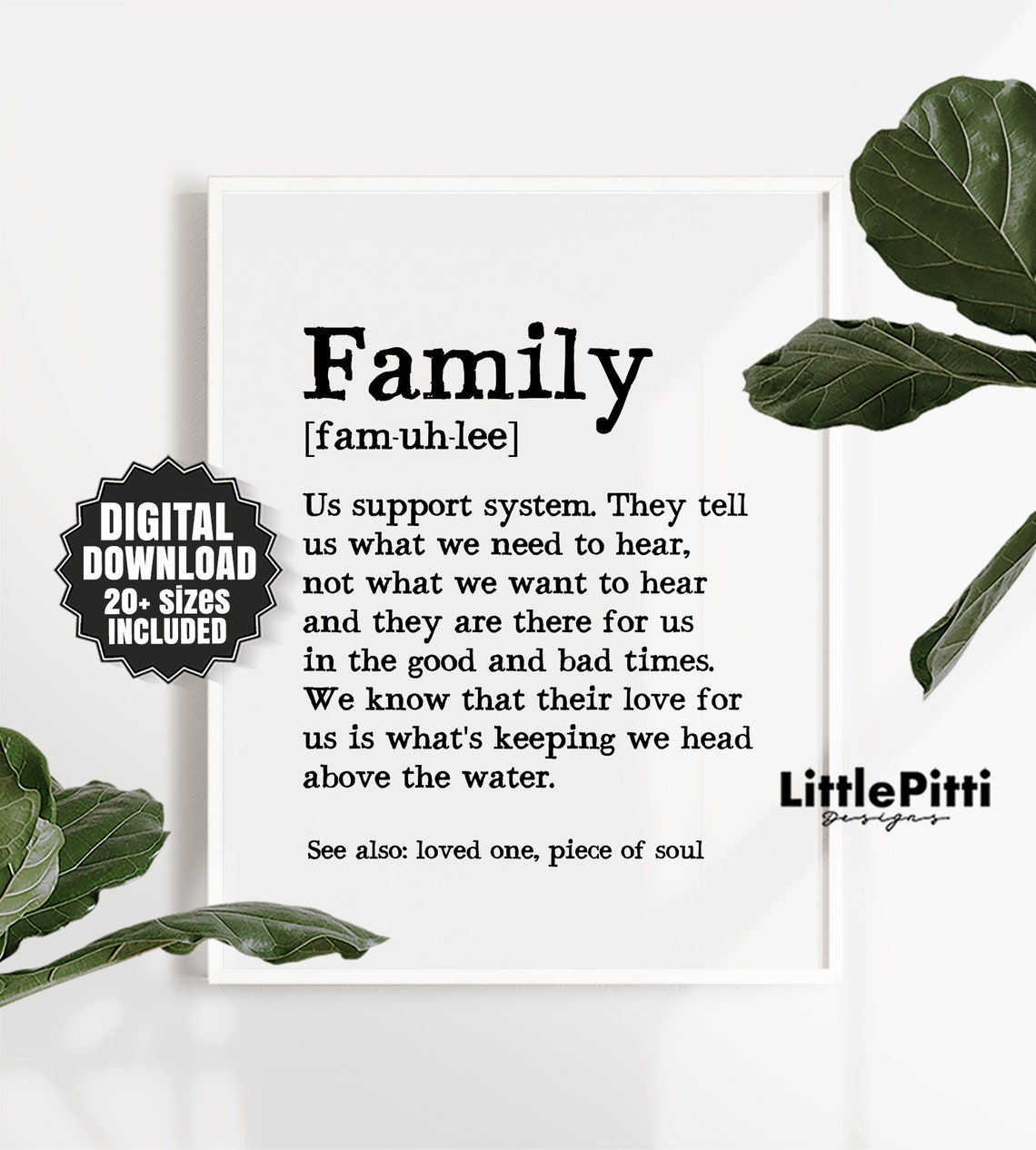 Family printable family definition print family decorations Etsy