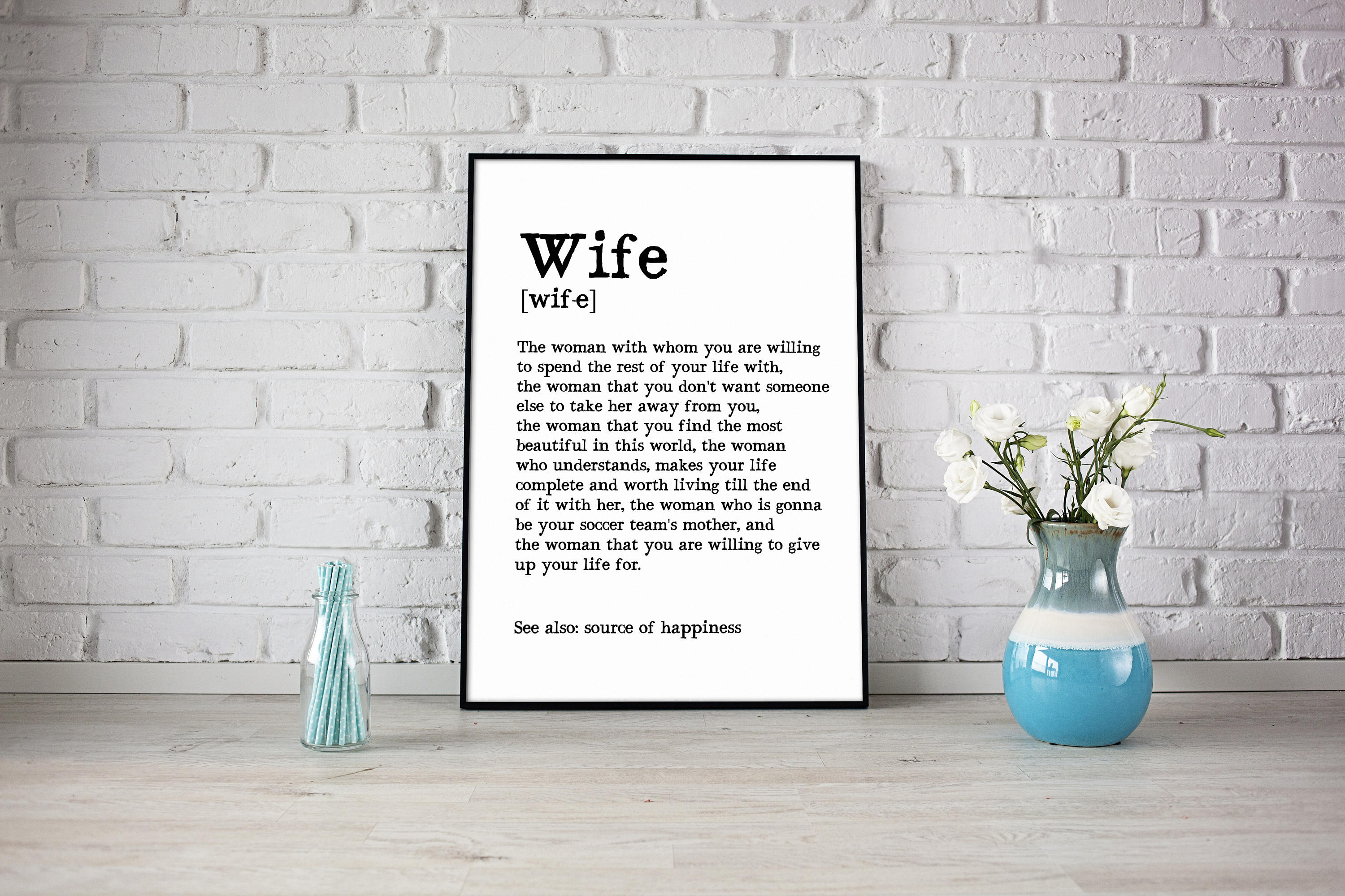 Femme imprimable définition de la femme épouse Etsy