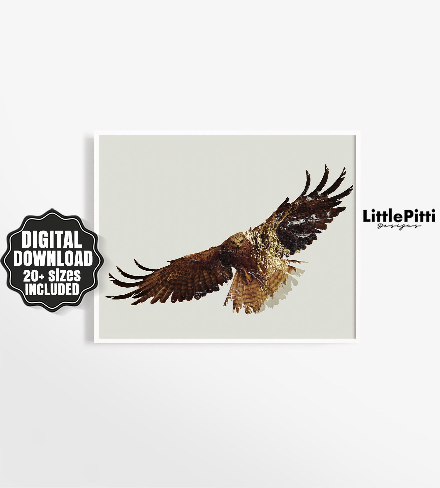 Eagle Print Modern Minimal Hawk Print Bird Prints Printable Art Instant Download Animal Wall Art Modern Bird Bird of Prey