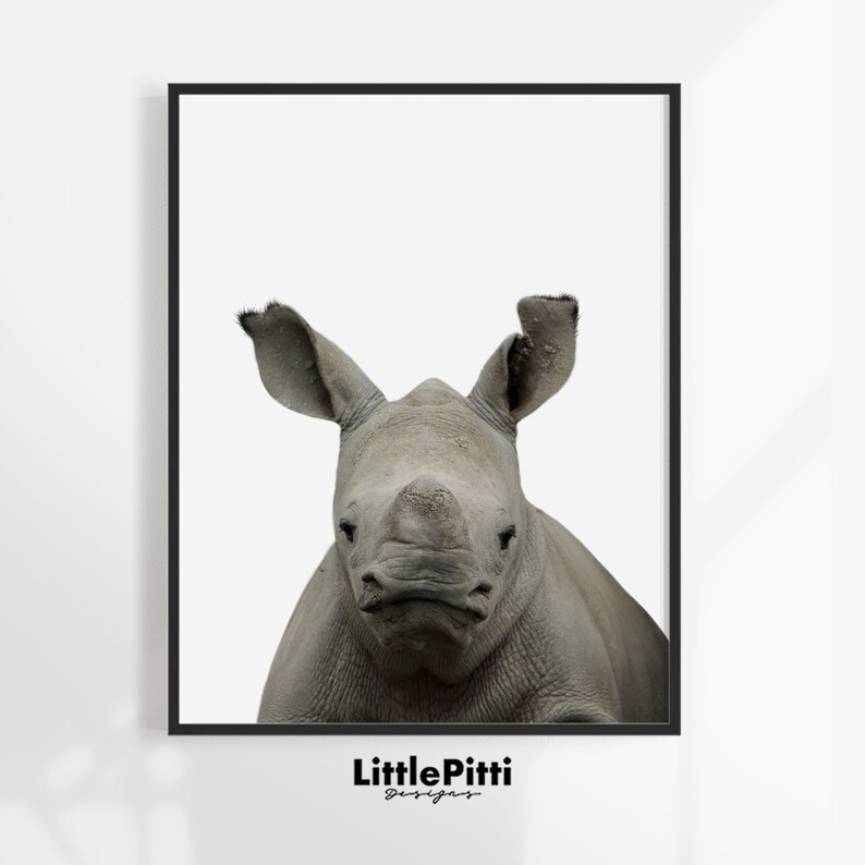Rhino print safari nursery decor modern minimalist nursery ...