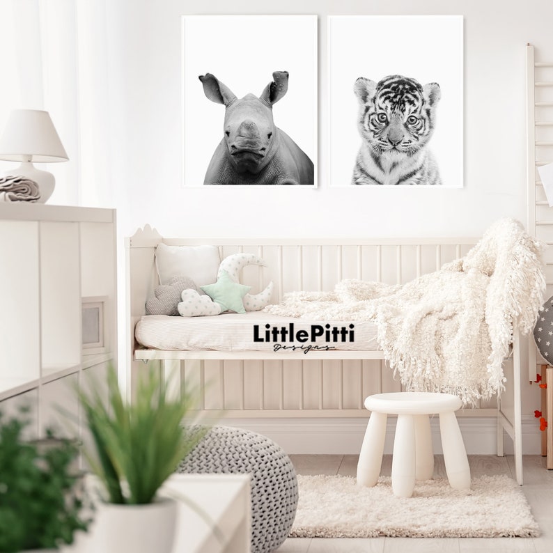 Safari nursery print rhino wall art baby rhino print safari Etsy