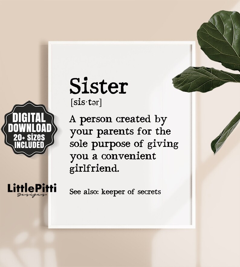 Sister gift ideas sister print sisters print sisters wall Etsy