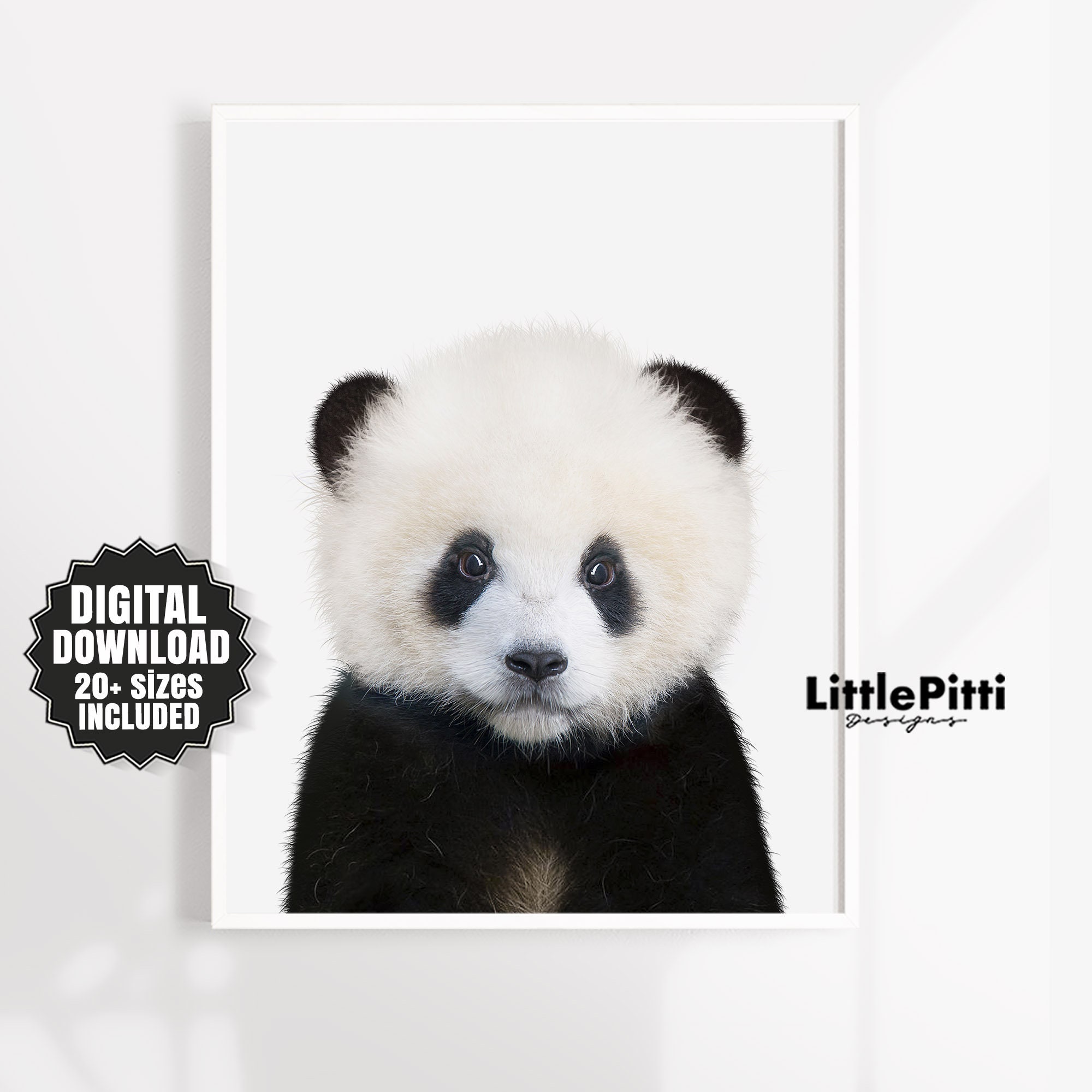 Baby panda print panda nursery art cute animal print baby Etsy