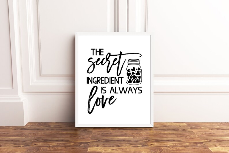 Secret ingredient is love kitchen decor printable digital Etsy
