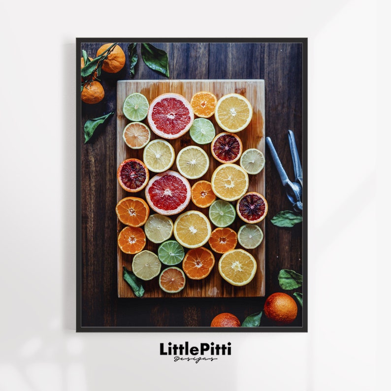 Orange Kitchen Art Citrus Print Citrus Kitchen Decor Fruits Etsy
