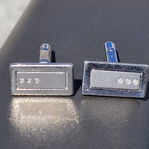 Pair Of Sterling Cufflinks w/ Diamond Accents