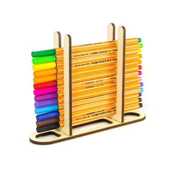 Laser cut wood marker holder pen stand marker stand marker Etsy
