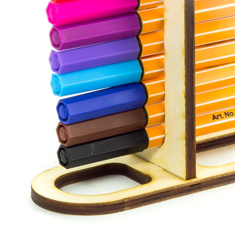 Laser Cut Wood Marker Holder Pen Stand Marker Stand Marker Etsy